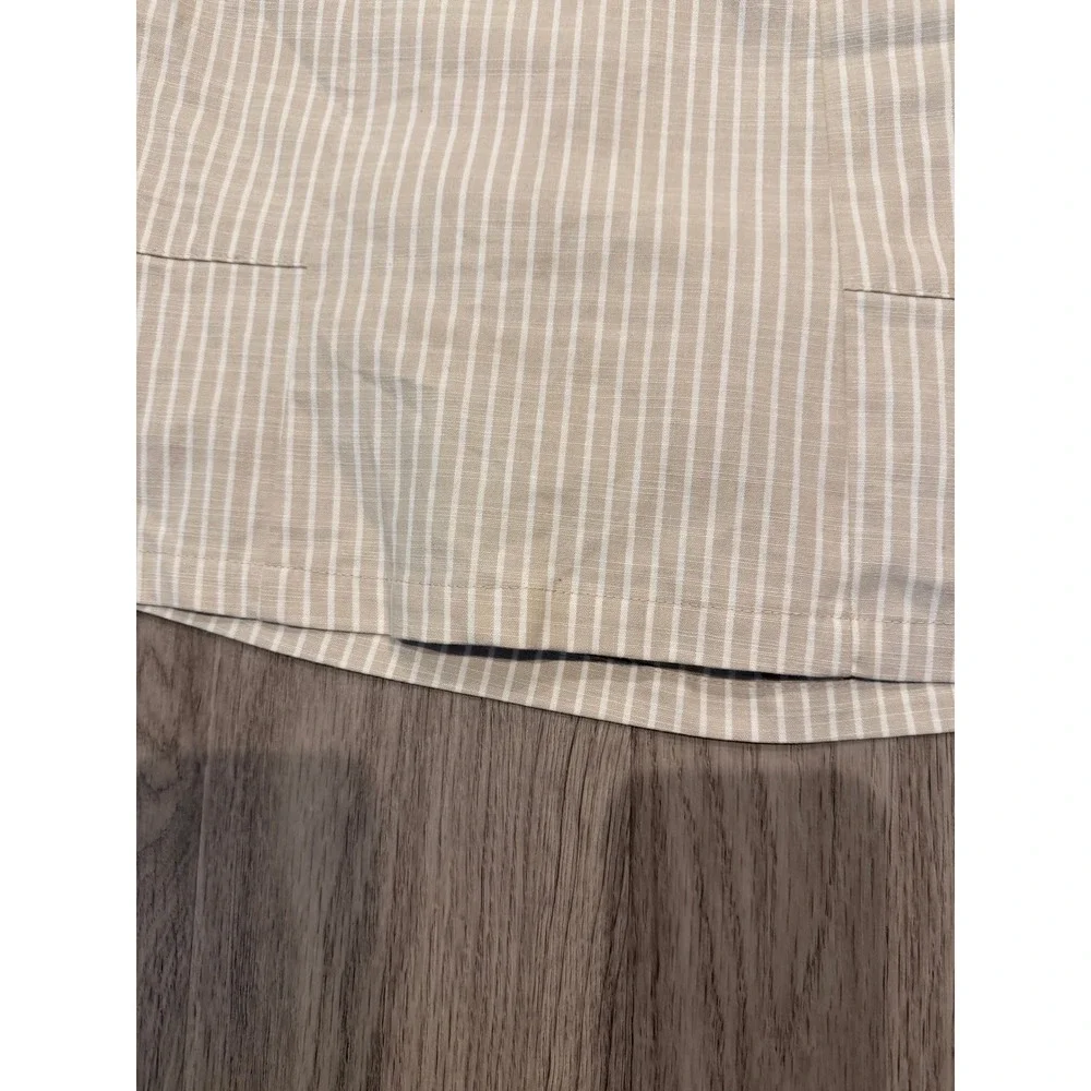 Copper Key Women‎ Beige White Striped Tie Waist Skort Mini Pocket XL